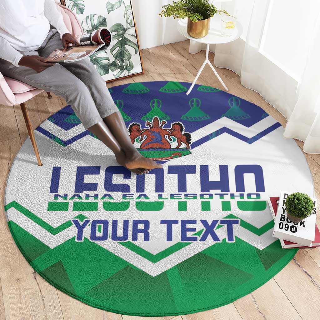 Personalised Lesotho Independence Day Round Carpet Naha ea Lesotho Proud LT14