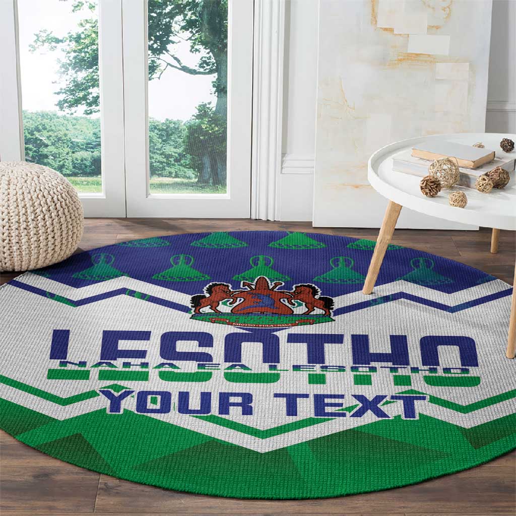 Personalised Lesotho Independence Day Round Carpet Naha ea Lesotho Proud LT14
