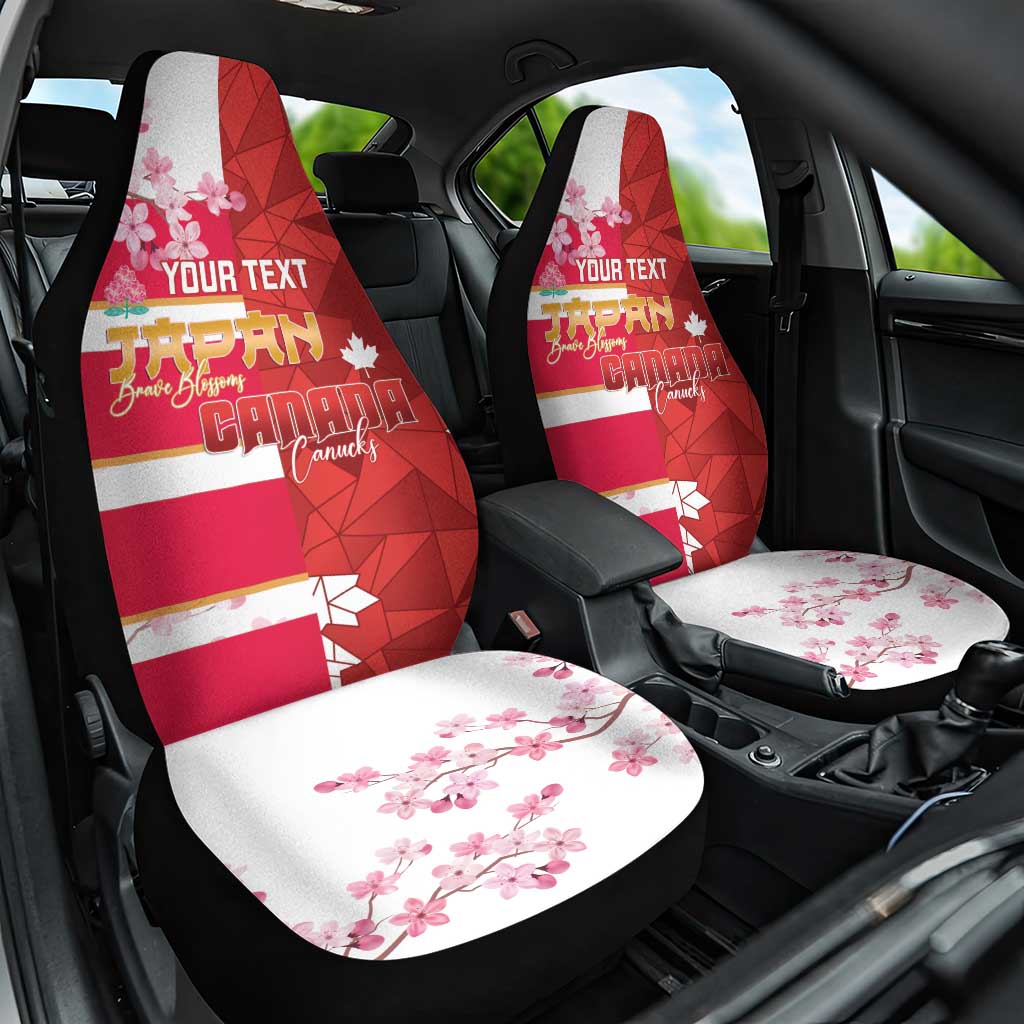 Canada and Japan Rugby Custom Car Seat Cover Canucks Brave Blossoms Together Pacific LT14