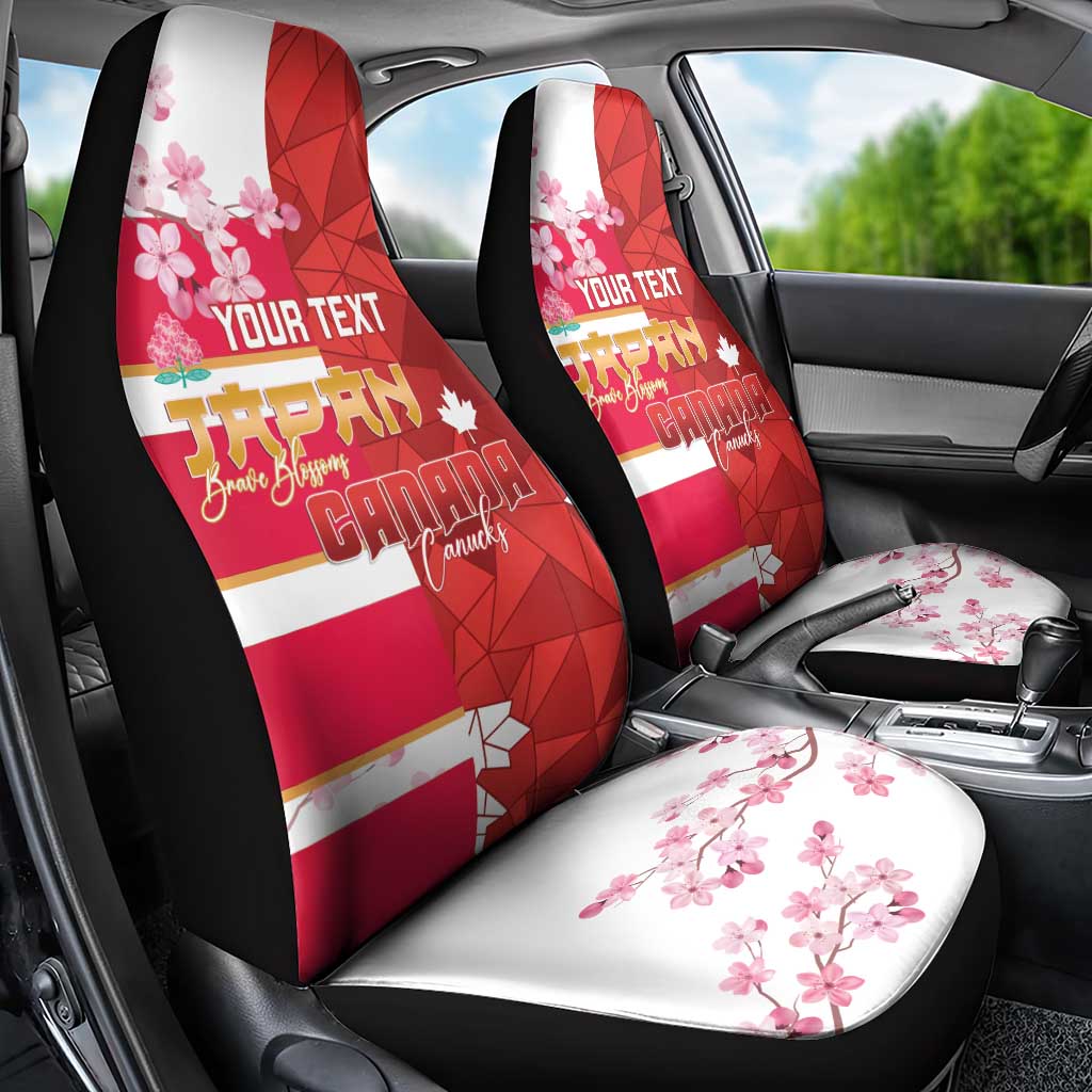 Canada and Japan Rugby Custom Car Seat Cover Canucks Brave Blossoms Together Pacific LT14