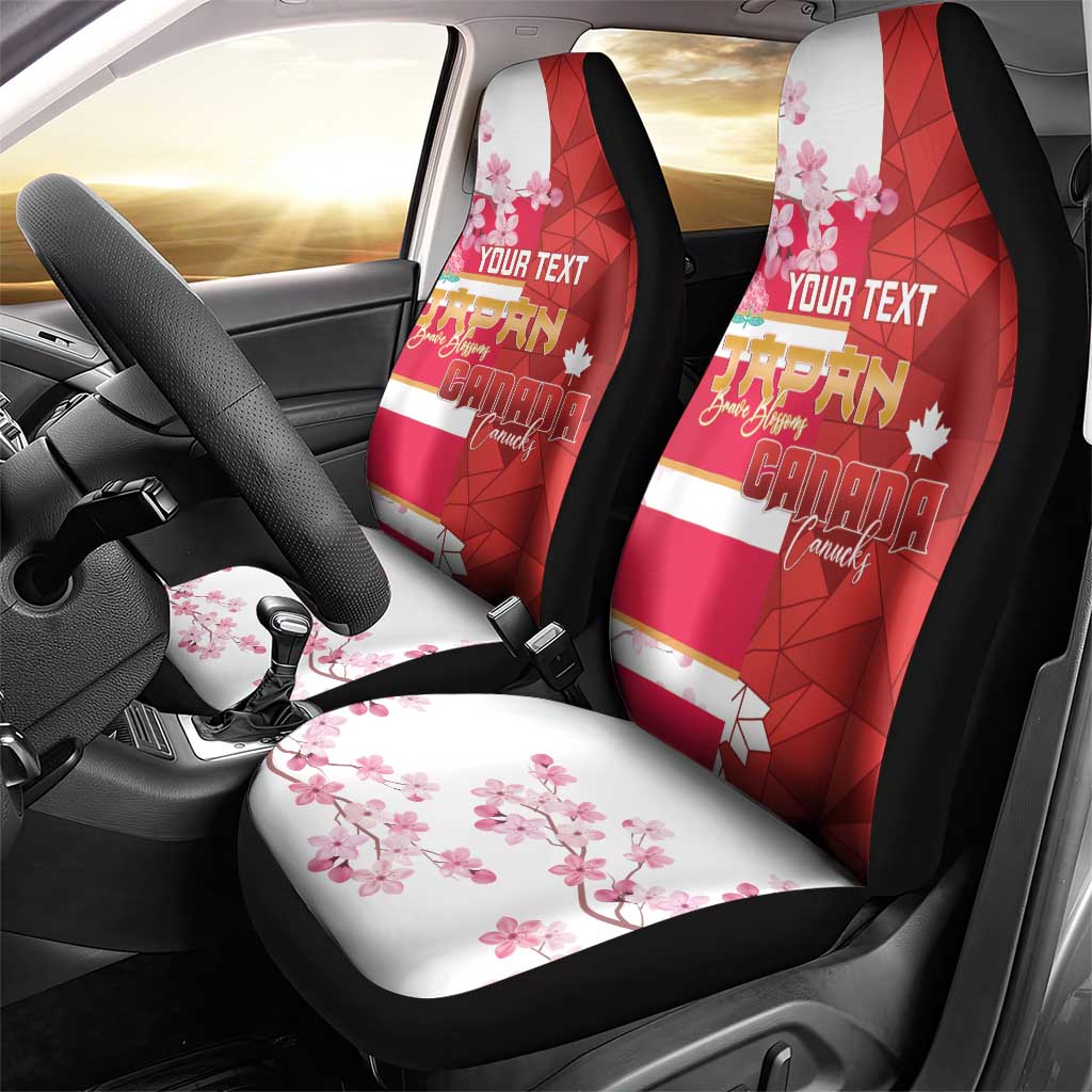 Canada and Japan Rugby Custom Car Seat Cover Canucks Brave Blossoms Together Pacific LT14