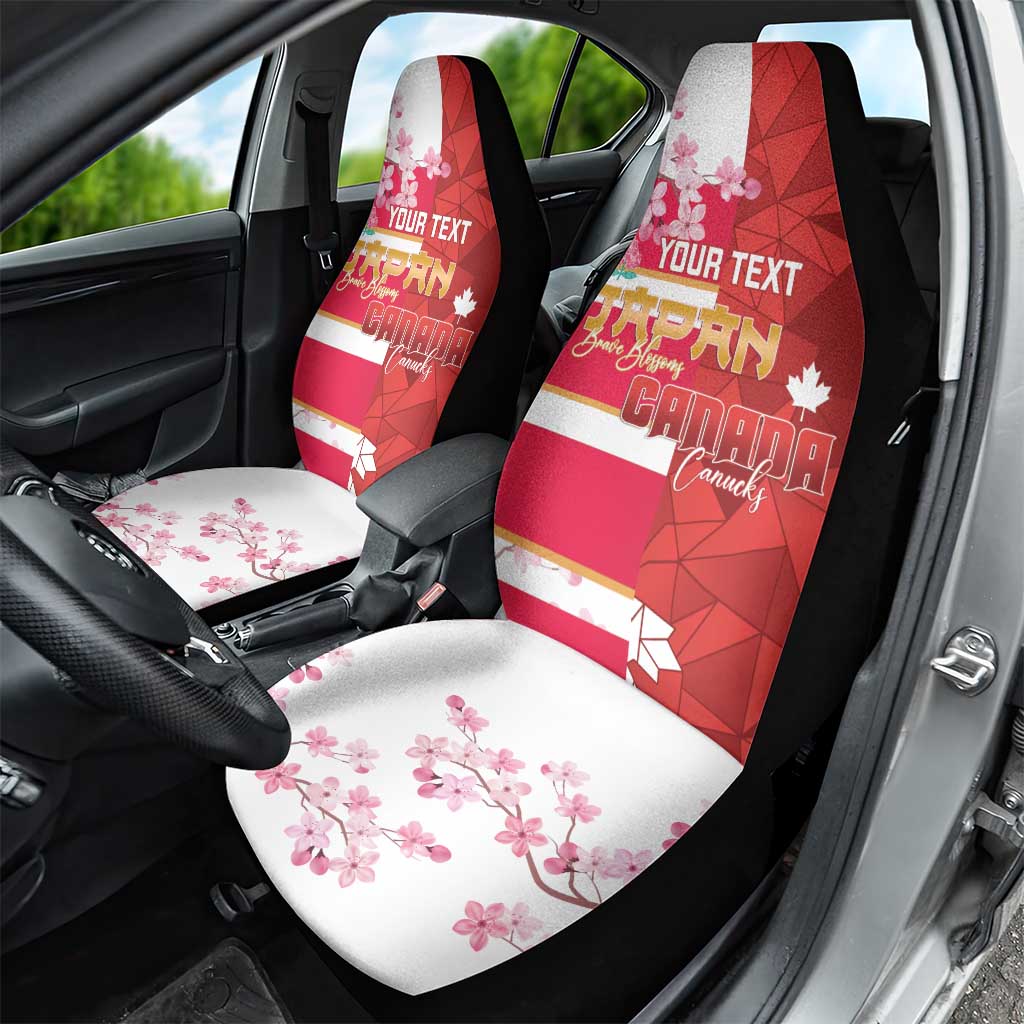 Canada and Japan Rugby Custom Car Seat Cover Canucks Brave Blossoms Together Pacific LT14