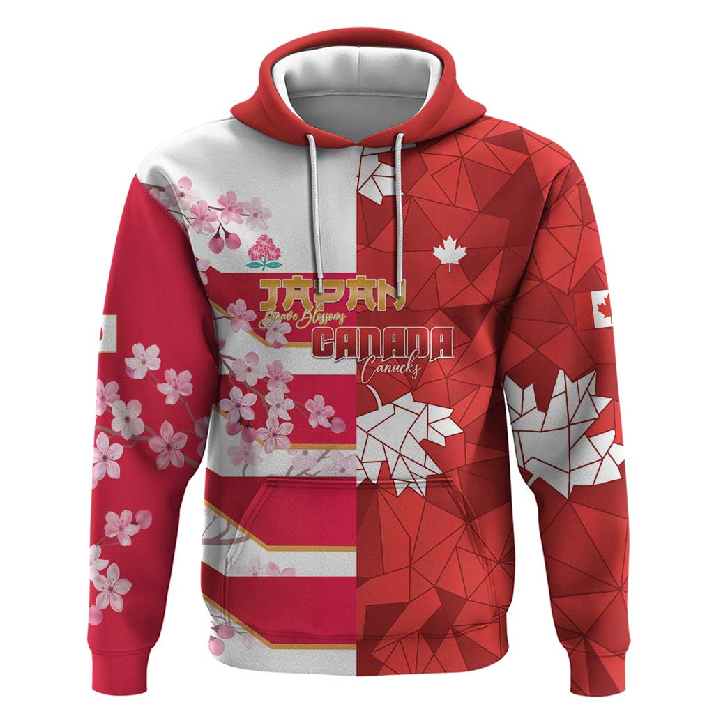 Canada and Japan Rugby Custom Hoodie Canucks Brave Blossoms Together Pacific LT14