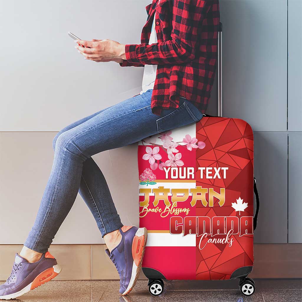 Canada and Japan Rugby Custom Luggage Cover Canucks Brave Blossoms Together Pacific LT14