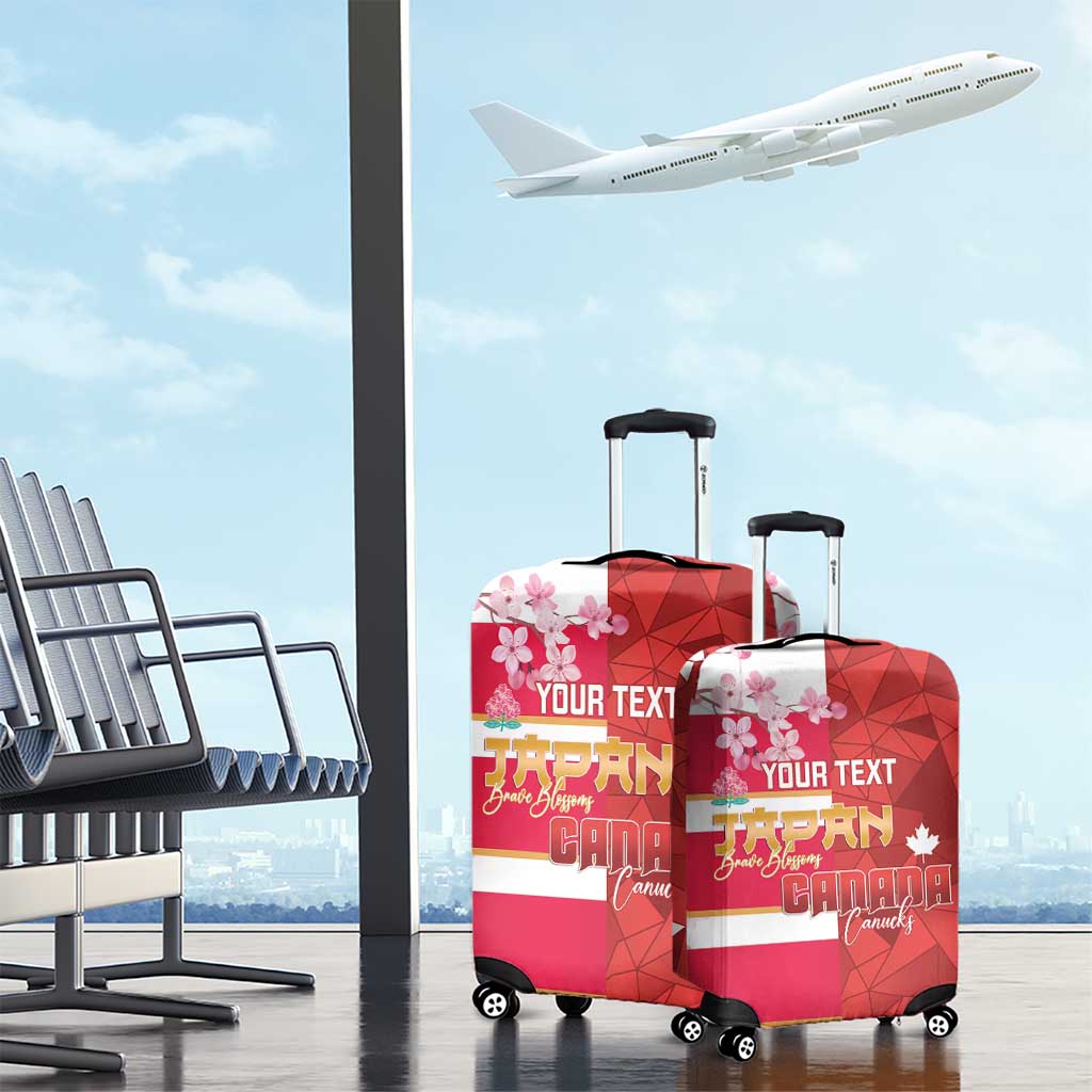 Canada and Japan Rugby Custom Luggage Cover Canucks Brave Blossoms Together Pacific LT14
