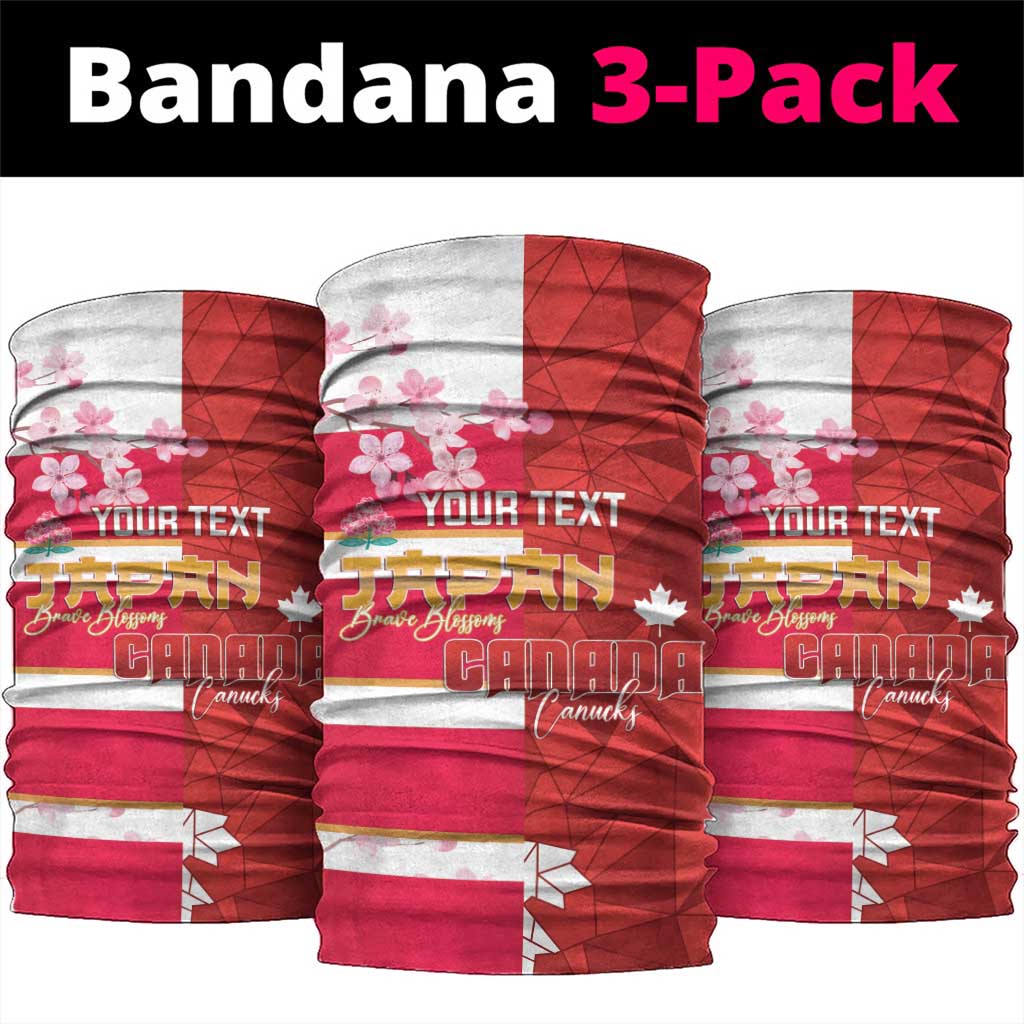Canada and Japan Rugby Custom Neck Gaiter Canucks Brave Blossoms Together Pacific LT14