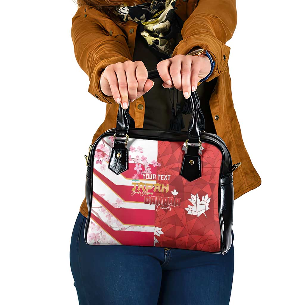 Canada and Japan Rugby Custom Shoulder Handbag Canucks Brave Blossoms Together Pacific LT14