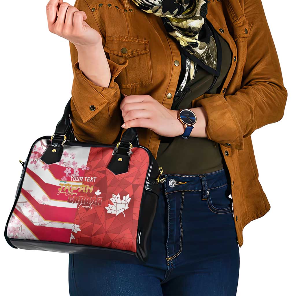 Canada and Japan Rugby Custom Shoulder Handbag Canucks Brave Blossoms Together Pacific LT14