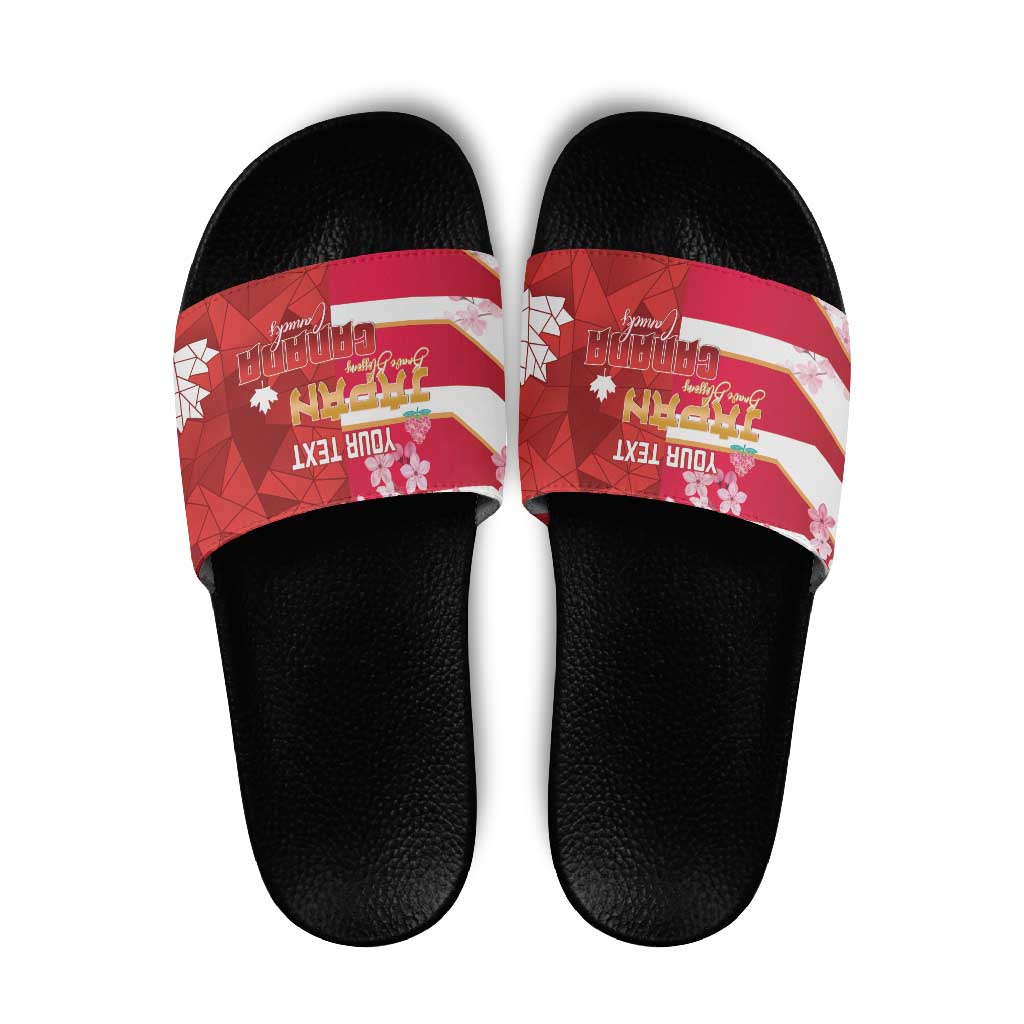 Canada and Japan Rugby Custom Slide Sandals Canucks Brave Blossoms Together Pacific LT14