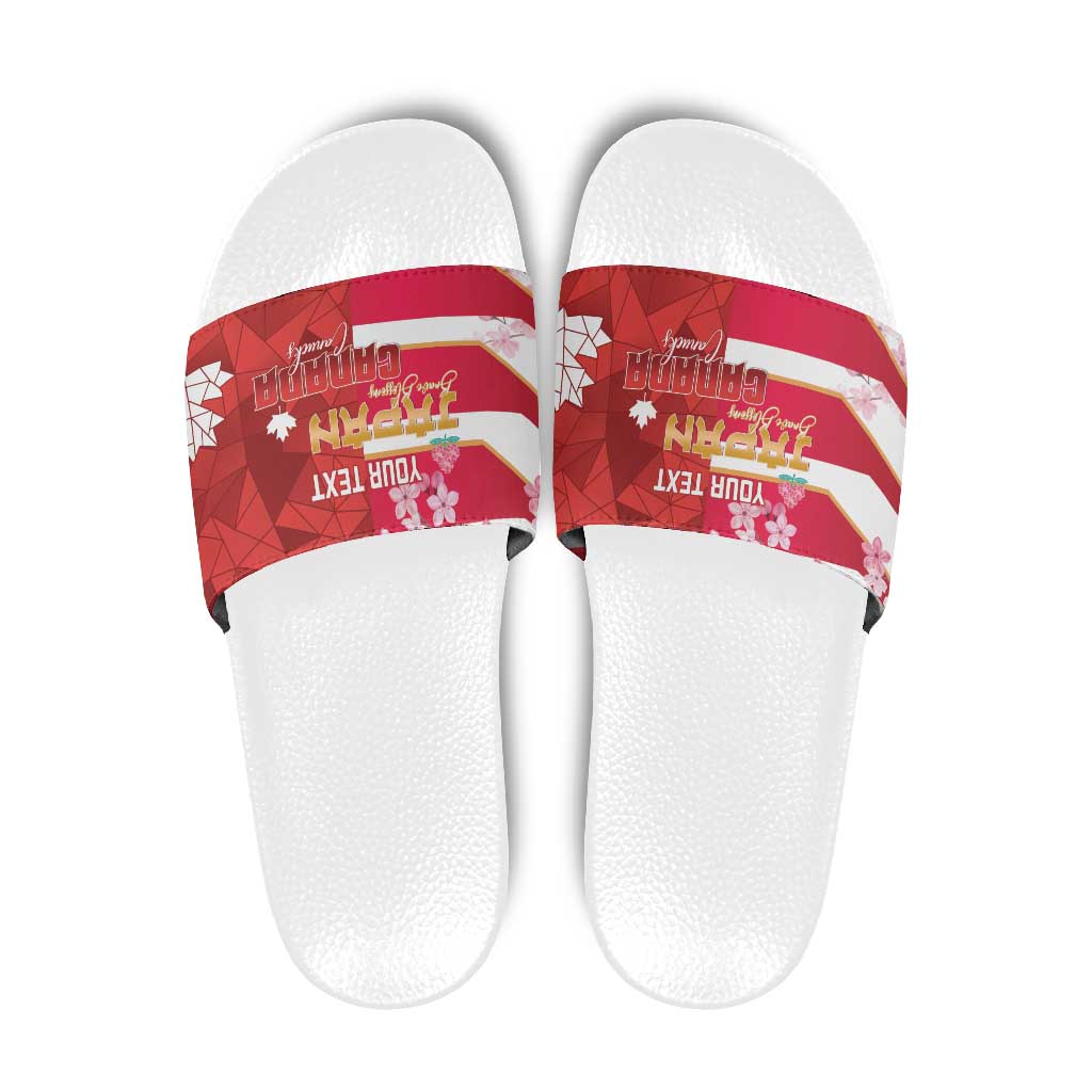 Canada and Japan Rugby Custom Slide Sandals Canucks Brave Blossoms Together Pacific LT14
