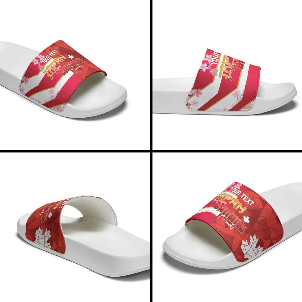 Canada and Japan Rugby Custom Slide Sandals Canucks Brave Blossoms Together Pacific LT14