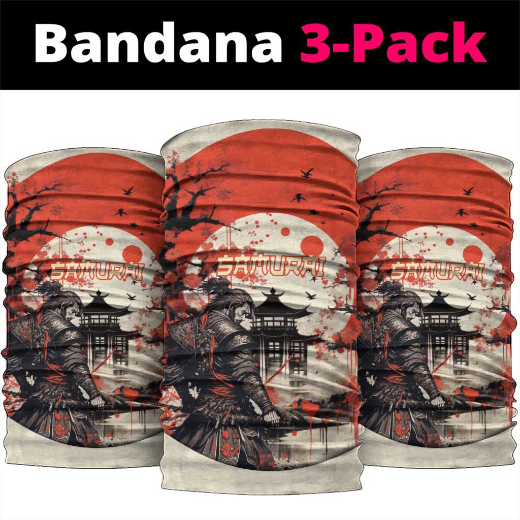 Samurai Warrior Japan Neck Gaiter Red-blossomed Tree Classic Japanese Stylized LT14