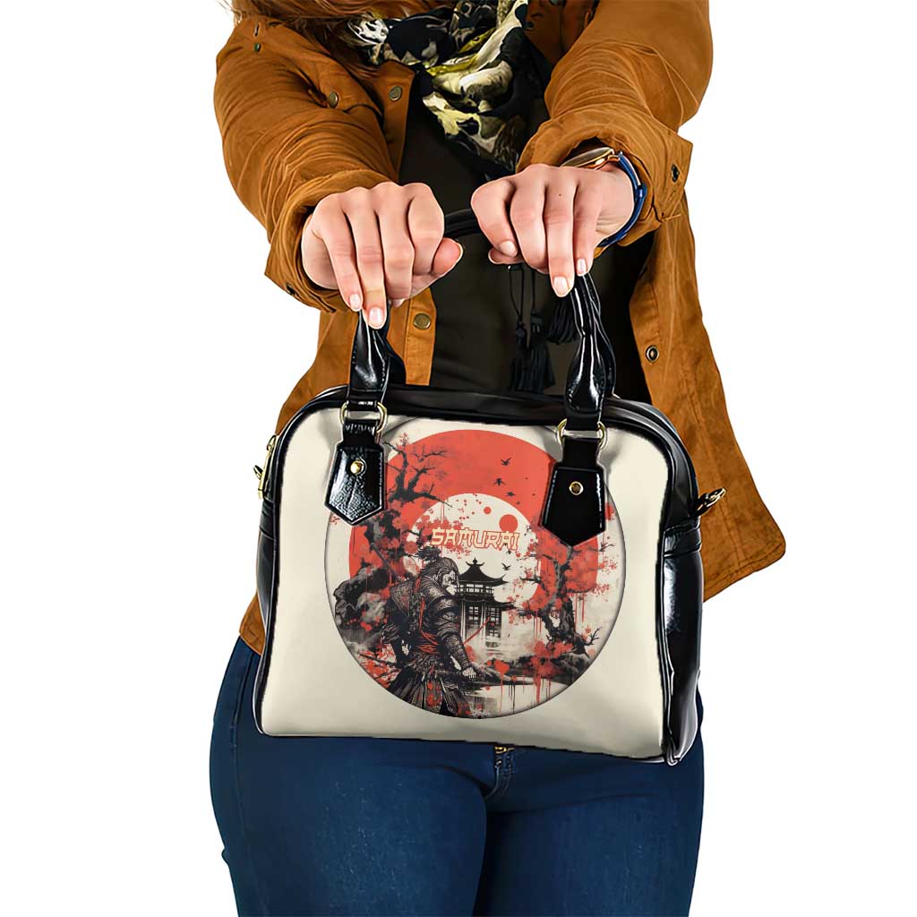 Samurai Warrior Japan Shoulder Handbag Red-blossomed Tree Classic Japanese Stylized LT14