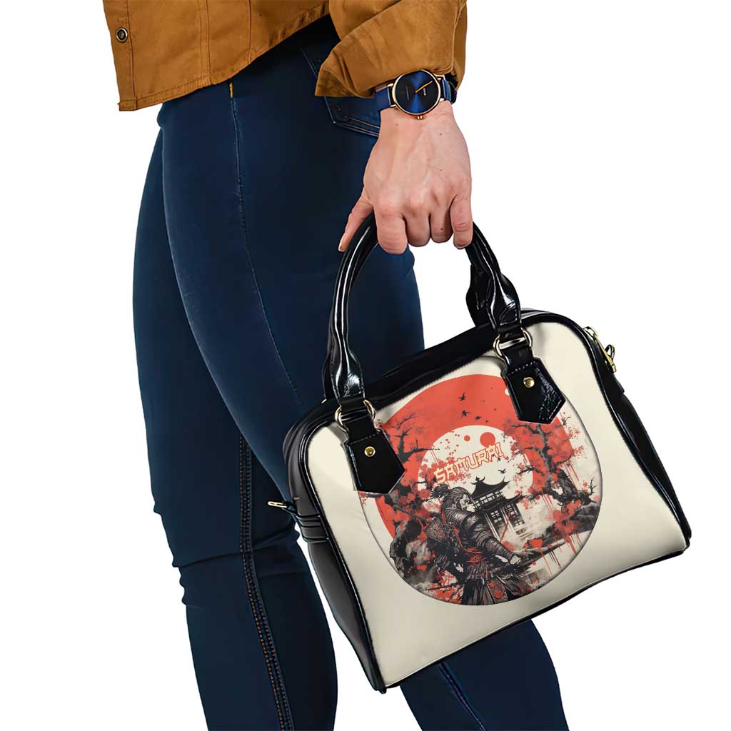 Samurai Warrior Japan Shoulder Handbag Red-blossomed Tree Classic Japanese Stylized LT14