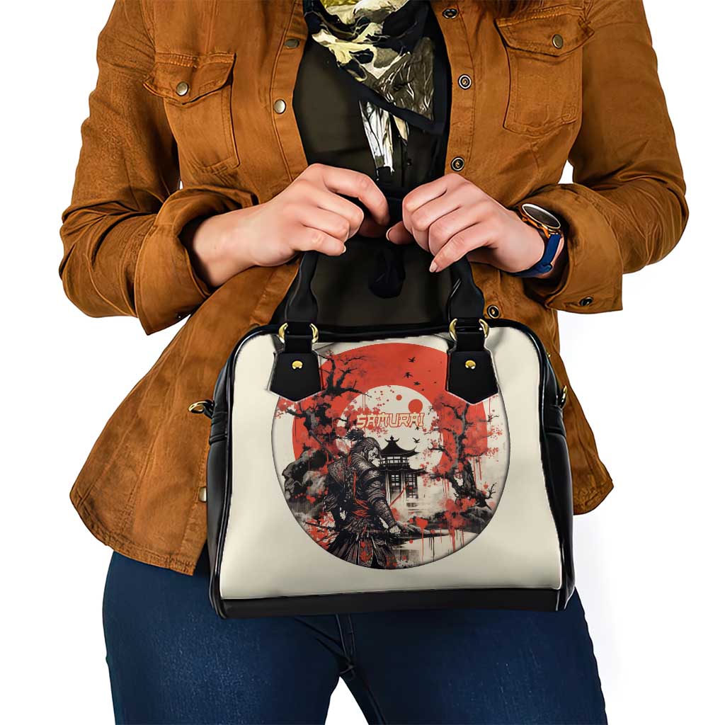 Samurai Warrior Japan Shoulder Handbag Red-blossomed Tree Classic Japanese Stylized LT14