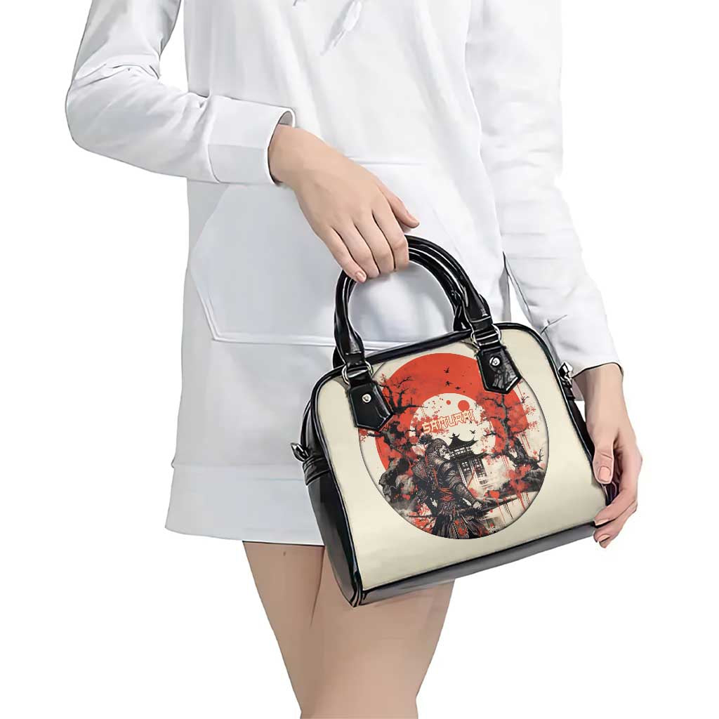 Samurai Warrior Japan Shoulder Handbag Red-blossomed Tree Classic Japanese Stylized LT14