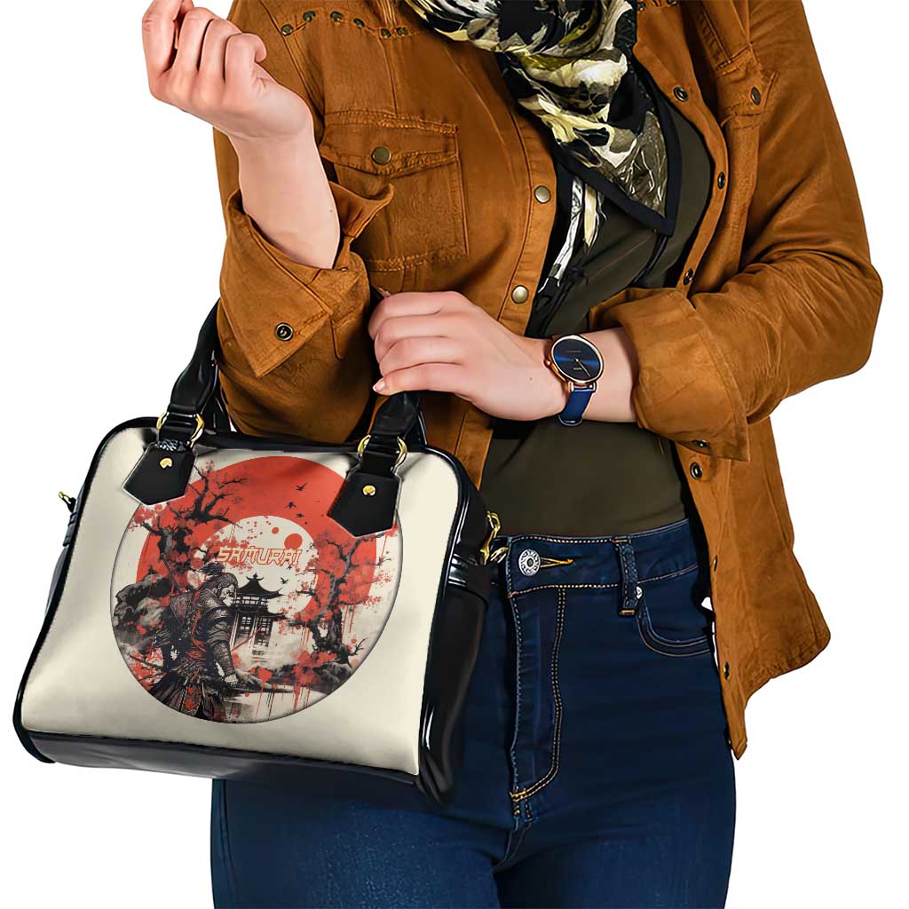 Samurai Warrior Japan Shoulder Handbag Red-blossomed Tree Classic Japanese Stylized LT14