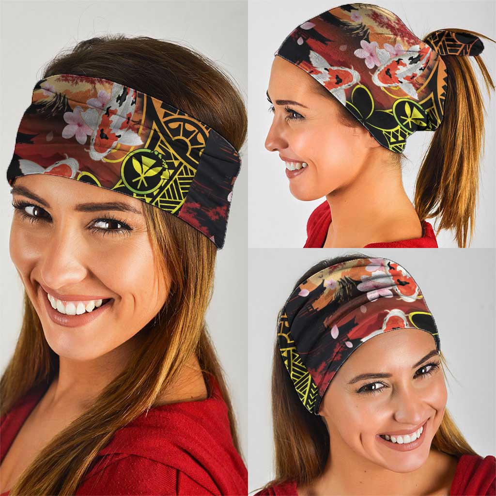 Hawaiian and Japanese Neck Gaiter Koi Fish With Kanaka Polynesian Tattoo LT14