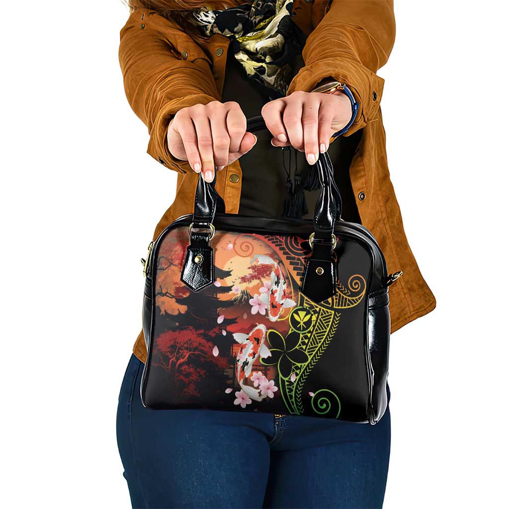 Hawaiian and Japanese Shoulder Handbag Koi Fish With Kanaka Polynesian Tattoo LT14
