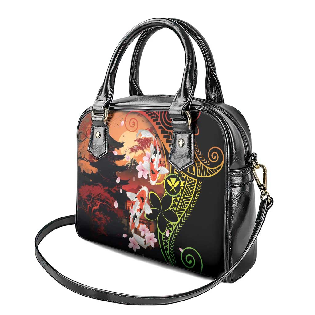 Hawaiian and Japanese Shoulder Handbag Koi Fish With Kanaka Polynesian Tattoo LT14
