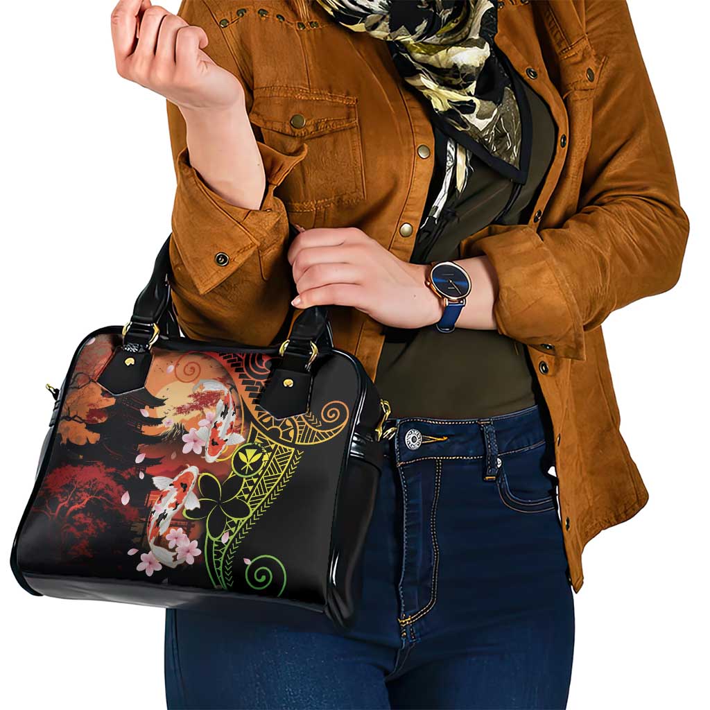 Hawaiian and Japanese Shoulder Handbag Koi Fish With Kanaka Polynesian Tattoo LT14