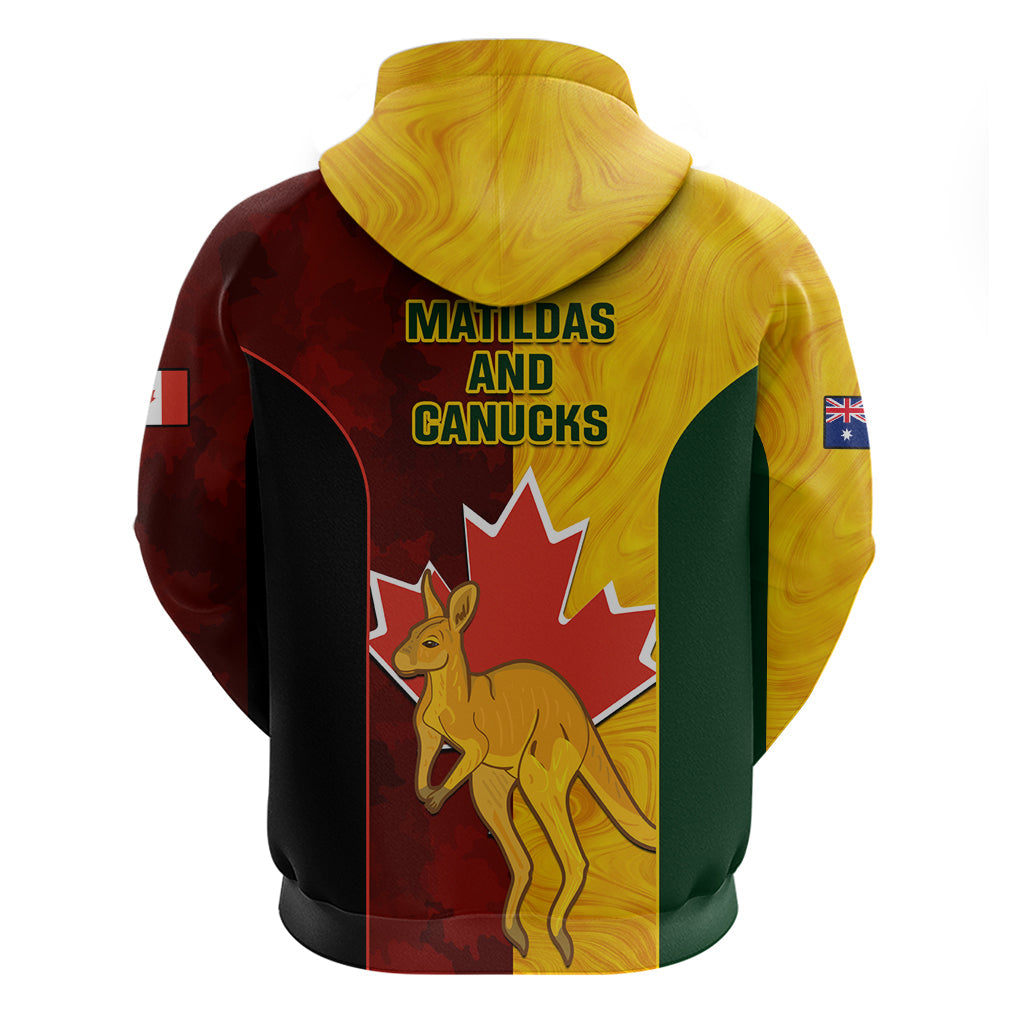 Australia And Canada Soccer Hoodie Matildas Combine Canucks Together LT14