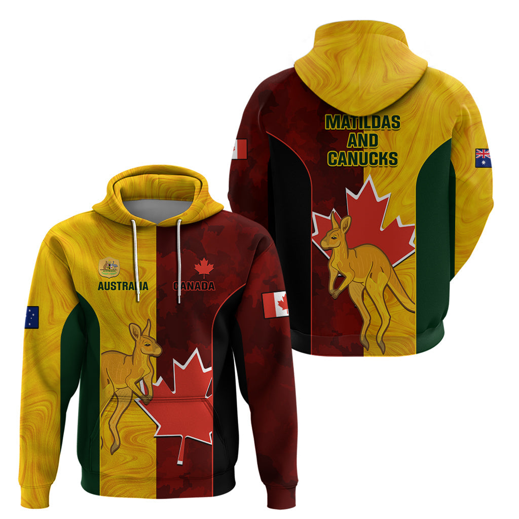 Australia And Canada Soccer Hoodie Matildas Combine Canucks Together LT14