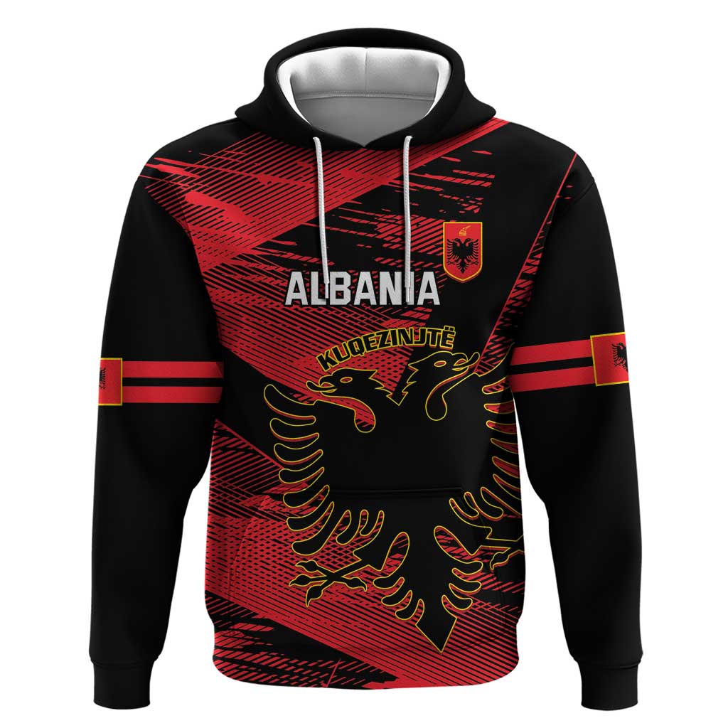 Custom Albania Football Hoodie Go Kuqezinjte - Grunge Style LT14