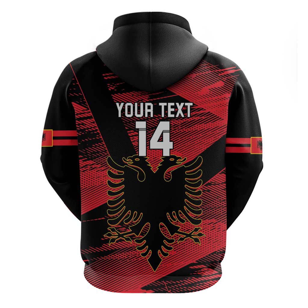 Custom Albania Football Hoodie Go Kuqezinjte - Grunge Style LT14
