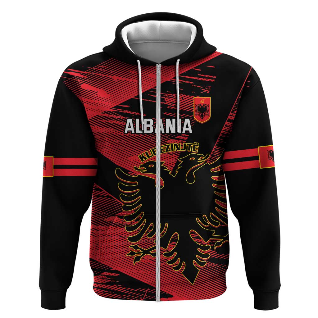 Custom Albania Football Hoodie Go Kuqezinjte - Grunge Style LT14