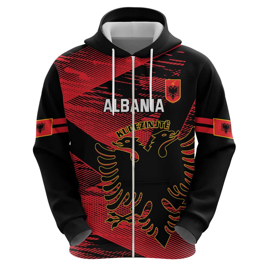 Custom Albania Football Hoodie Go Kuqezinjte - Grunge Style LT14