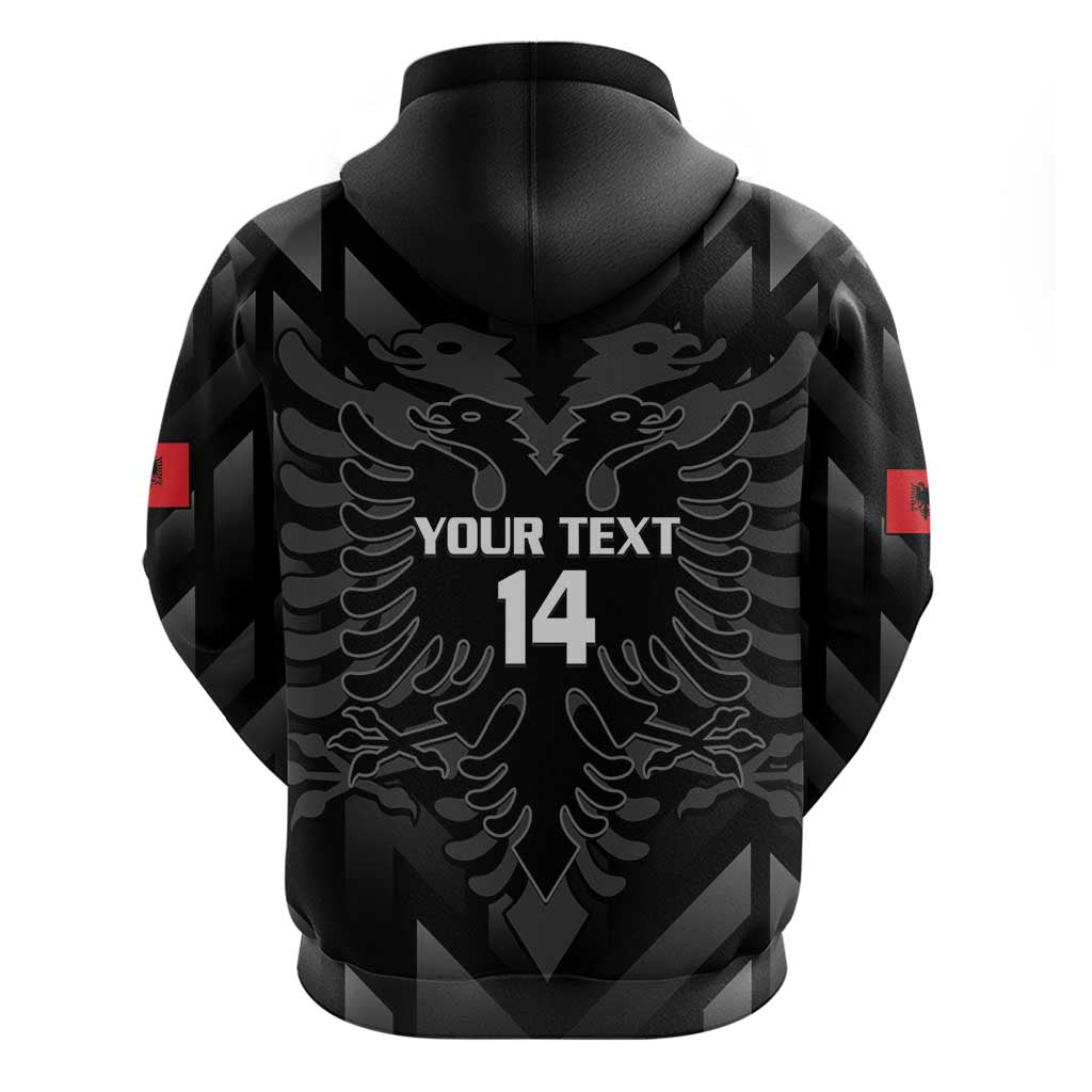 Custom Albania Football Hoodie Albanian Kastrioti Eagle - Black Style LT14