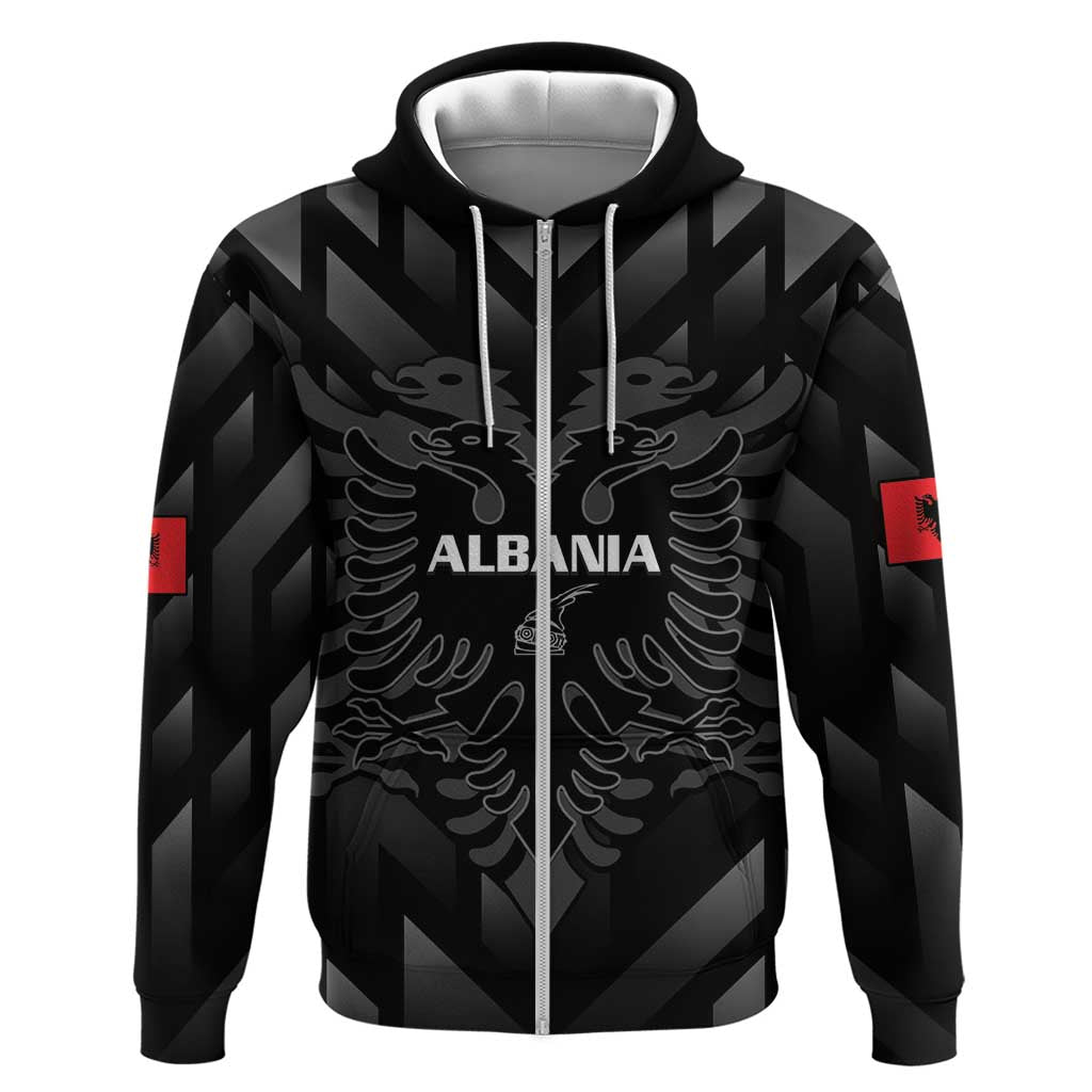 Custom Albania Football Hoodie Albanian Kastrioti Eagle - Black Style LT14