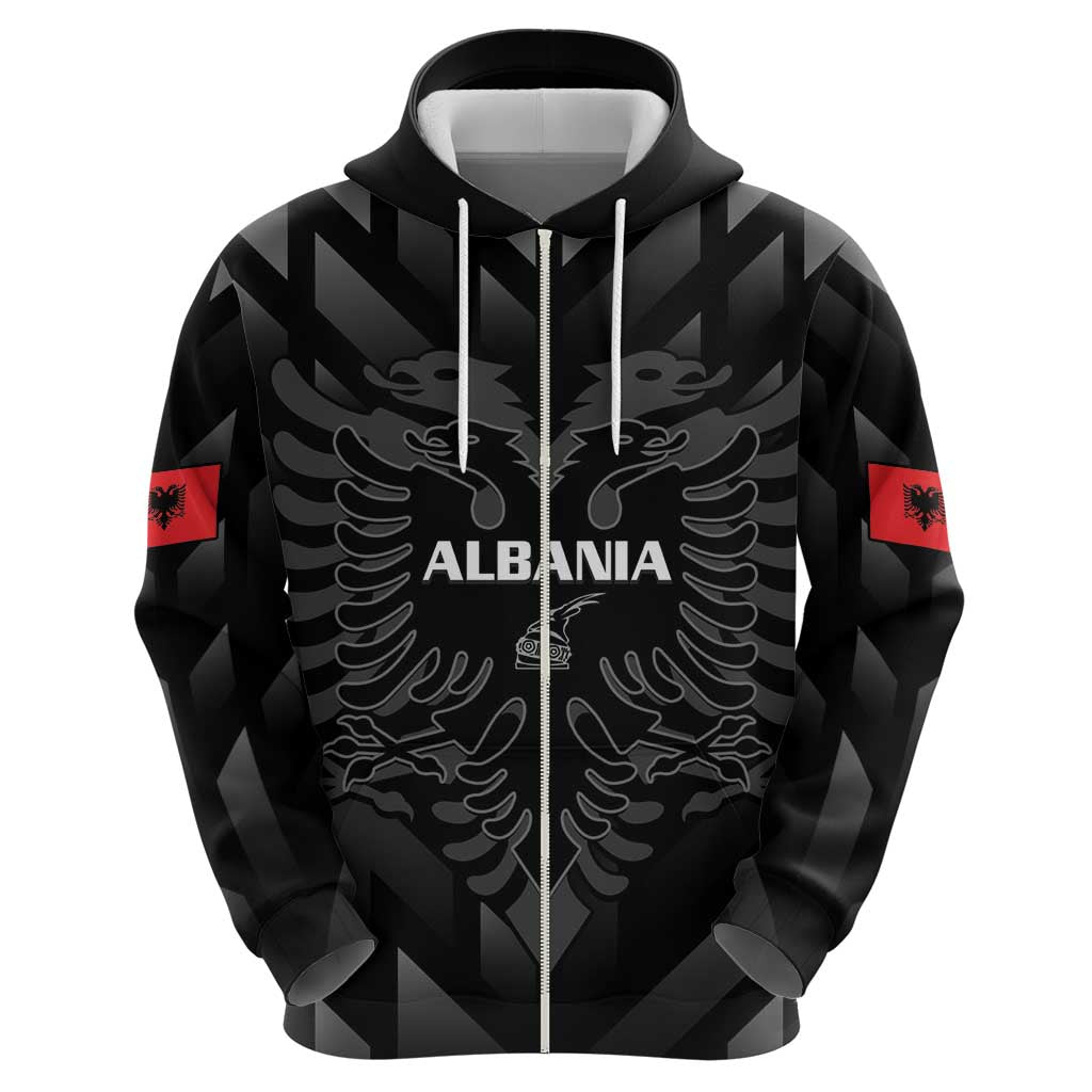 Custom Albania Football Hoodie Albanian Kastrioti Eagle - Black Style LT14