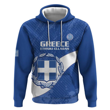 Custom Greece Football Hoodie Ethniki Elladas - Blue Version LT14