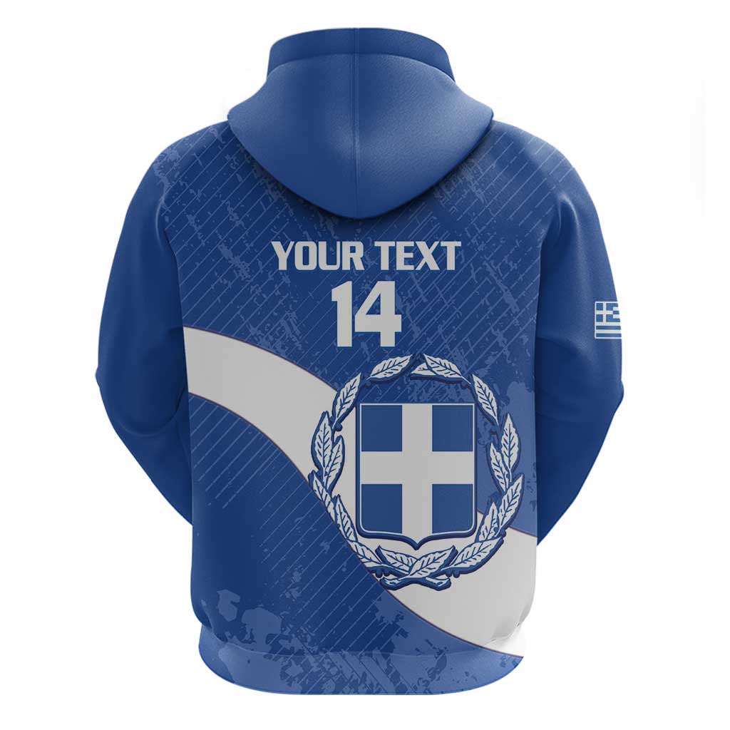 Custom Greece Football Hoodie Ethniki Elladas - Blue Version LT14