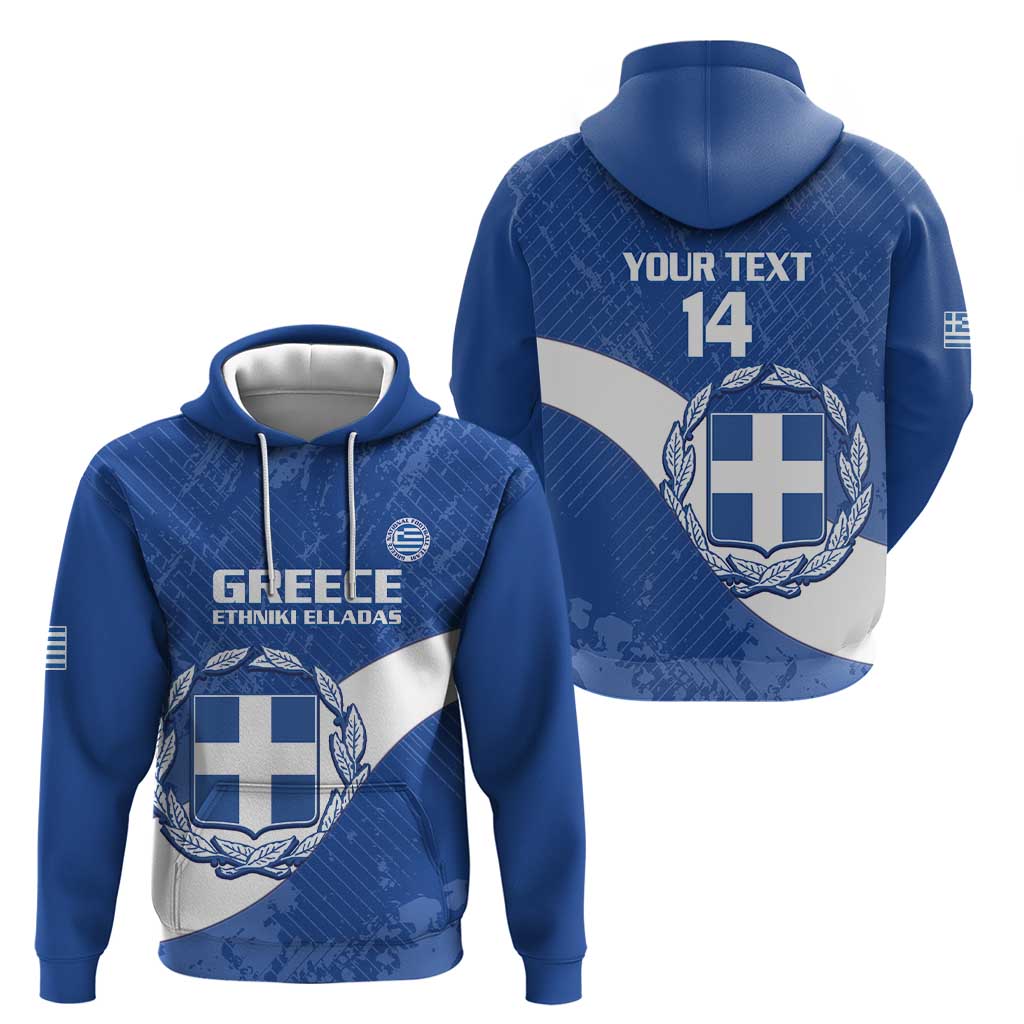 Custom Greece Football Hoodie Ethniki Elladas - Blue Version LT14