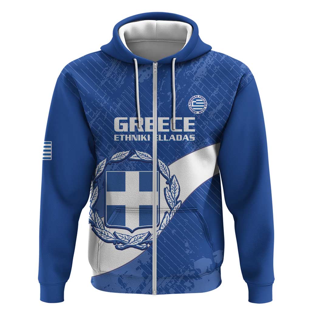 Custom Greece Football Hoodie Ethniki Elladas - Blue Version LT14
