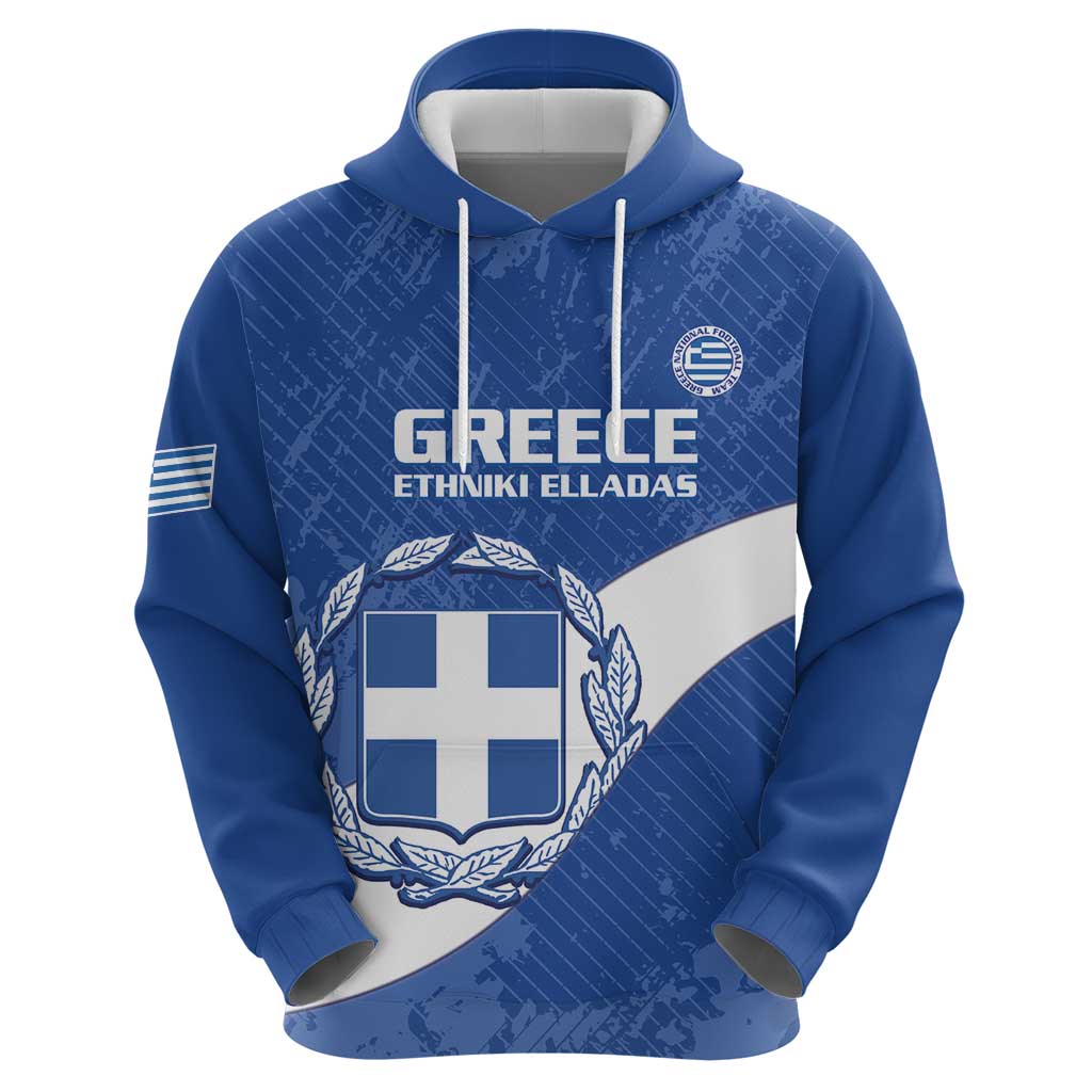 Custom Greece Football Hoodie Ethniki Elladas - Blue Version LT14