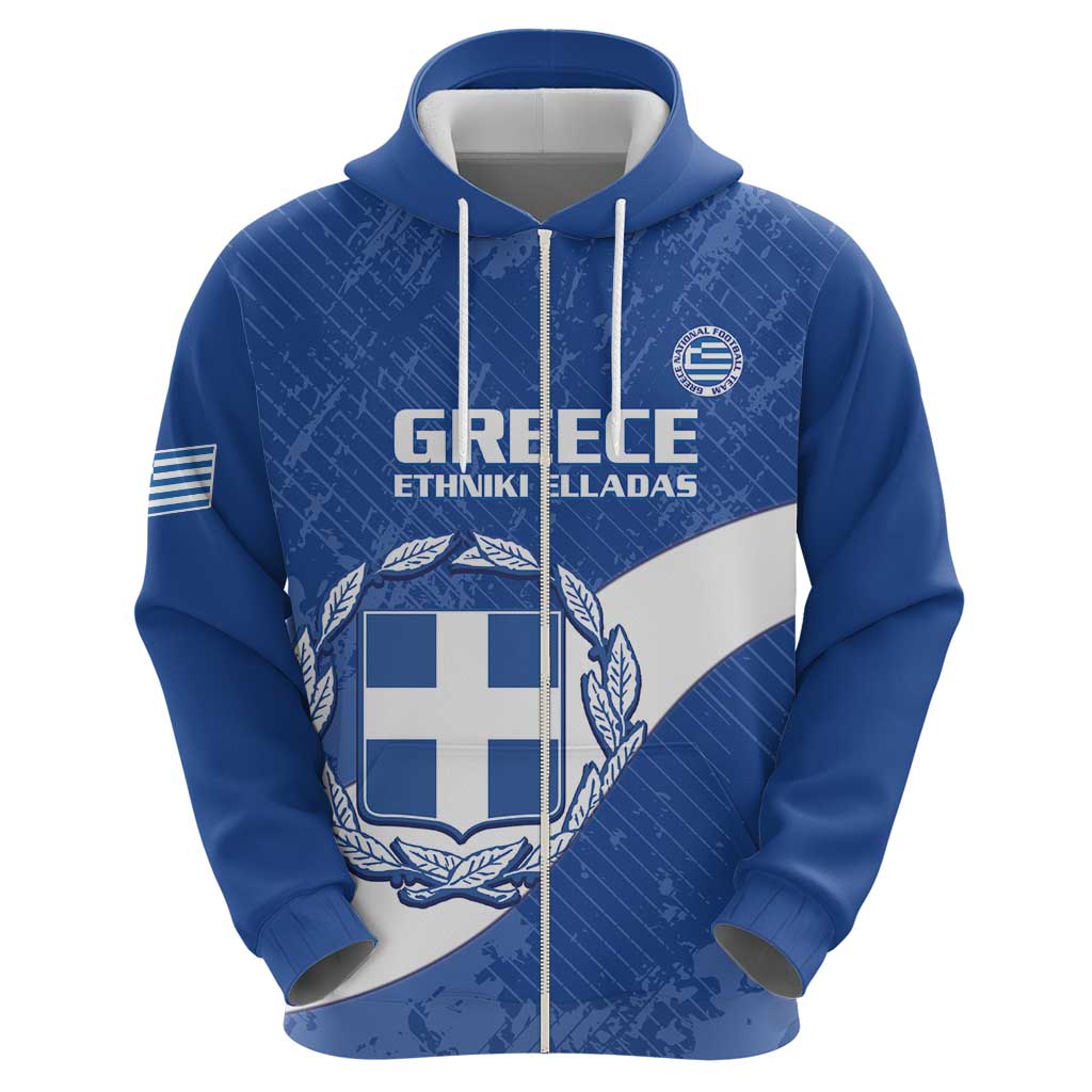 Custom Greece Football Hoodie Ethniki Elladas - Blue Version LT14