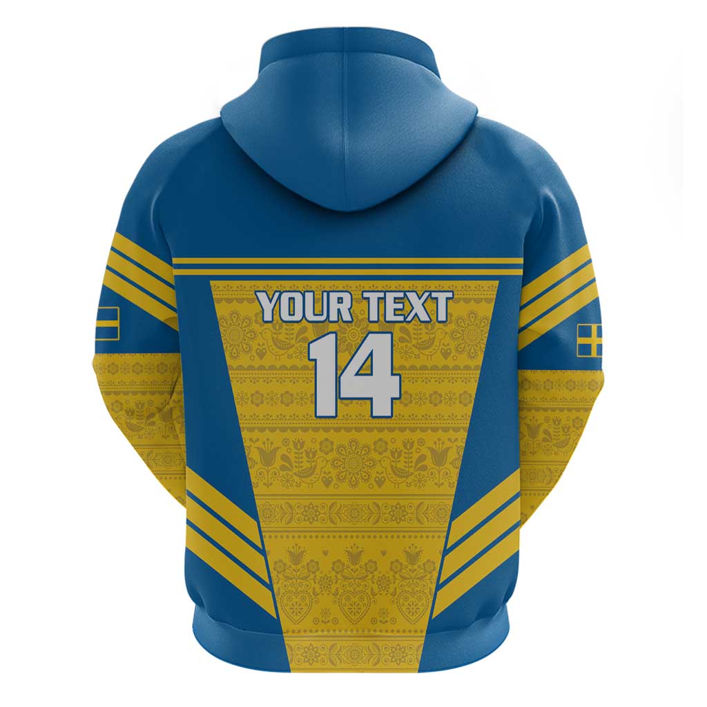 Custom Sweden Football Hoodie Go Blagult - Scandinavian Pattern LT14