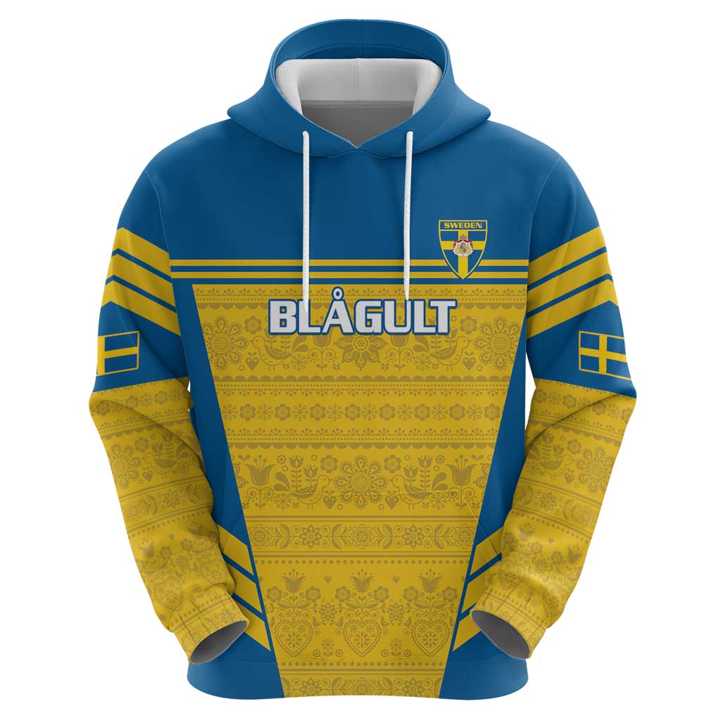 Custom Sweden Football Hoodie Go Blagult - Scandinavian Pattern LT14