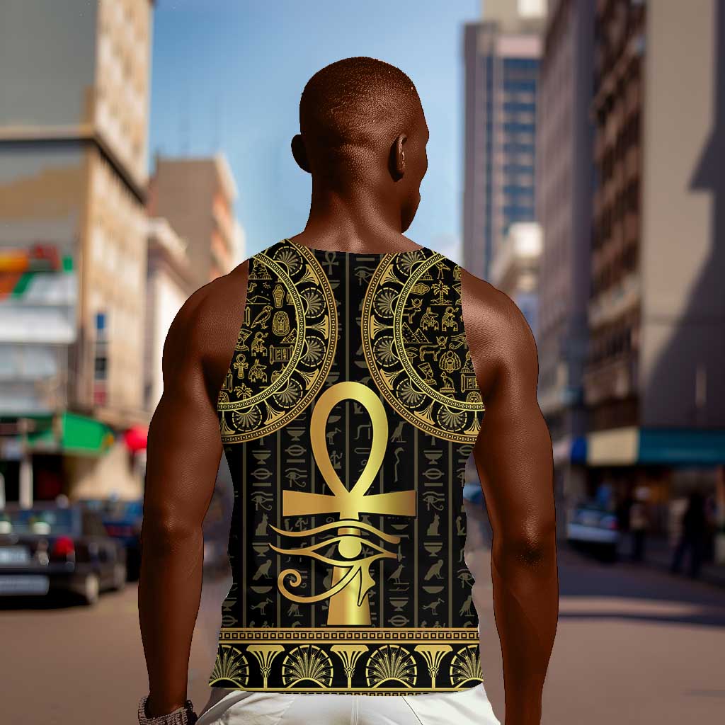 Afro Ancient Egypt Ankh and Eye Of Horus Men Tank Top Egyptian Hieroglyphs LT14