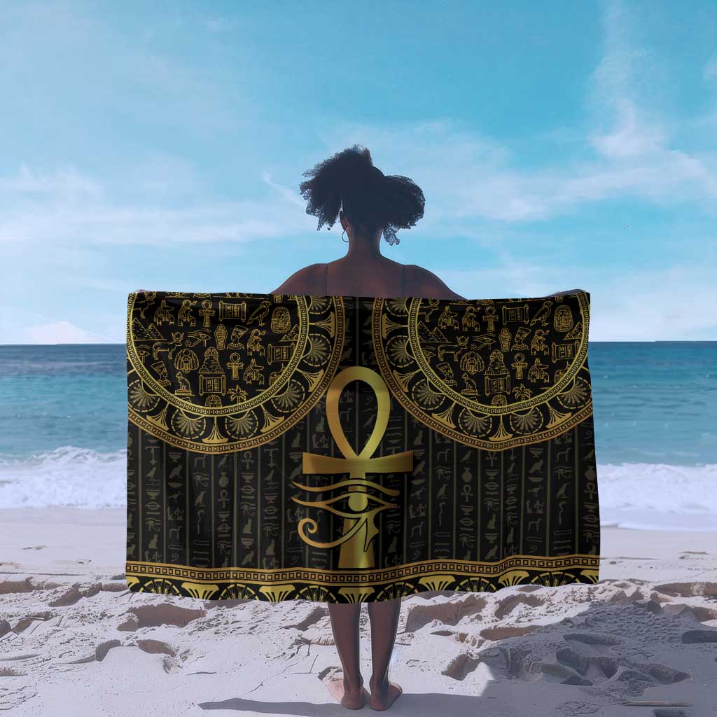 Afro Ancient Egypt Ankh and Eye Of Horus Sarong Egyptian Hieroglyphs LT14