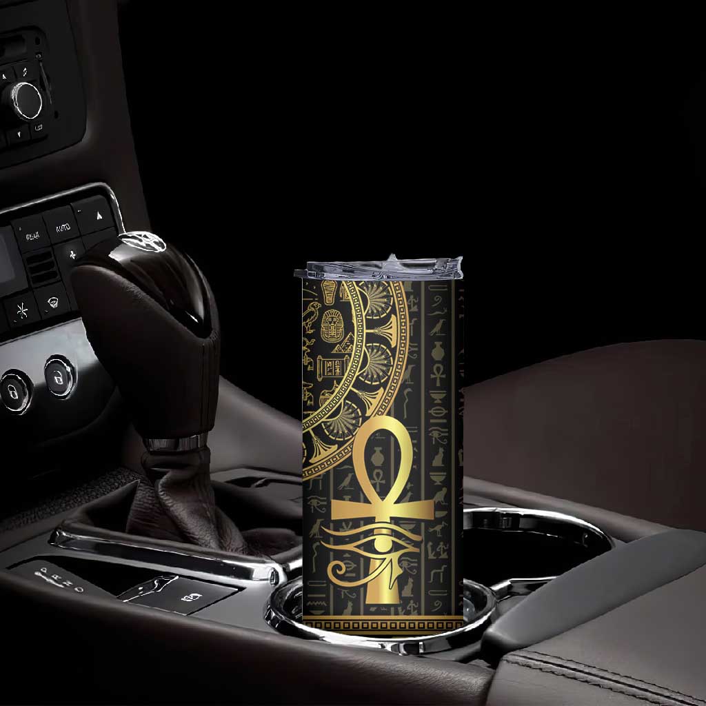 Afro Ancient Egypt Ankh and Eye Of Horus Skinny Tumbler Egyptian Hieroglyphs LT14