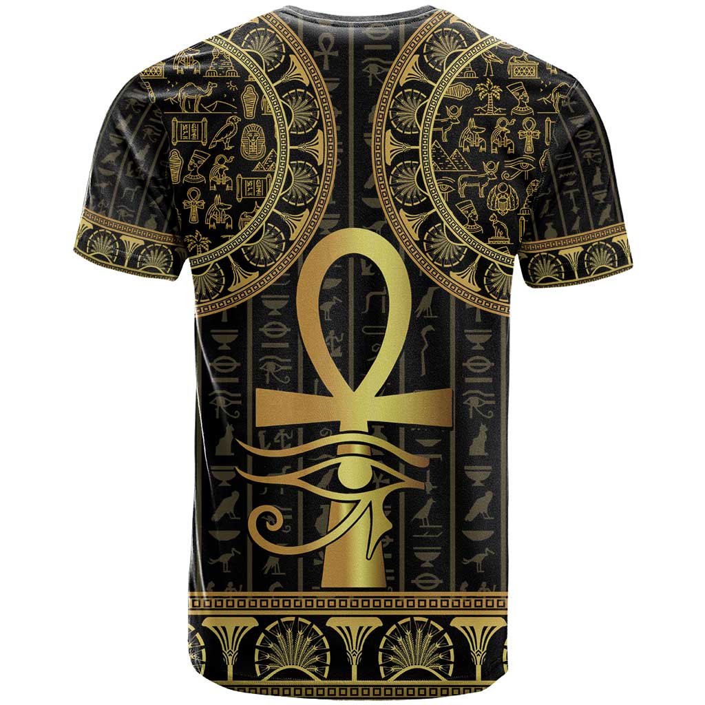 Afro Ancient Egypt Ankh and Eye Of Horus T shirt Egyptian Hieroglyphs LT14