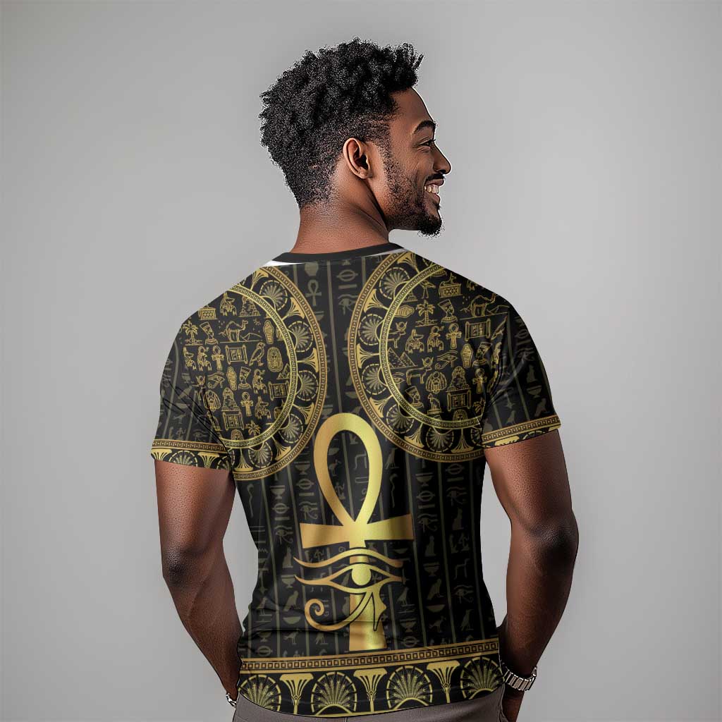 Afro Ancient Egypt Ankh and Eye Of Horus T shirt Egyptian Hieroglyphs LT14