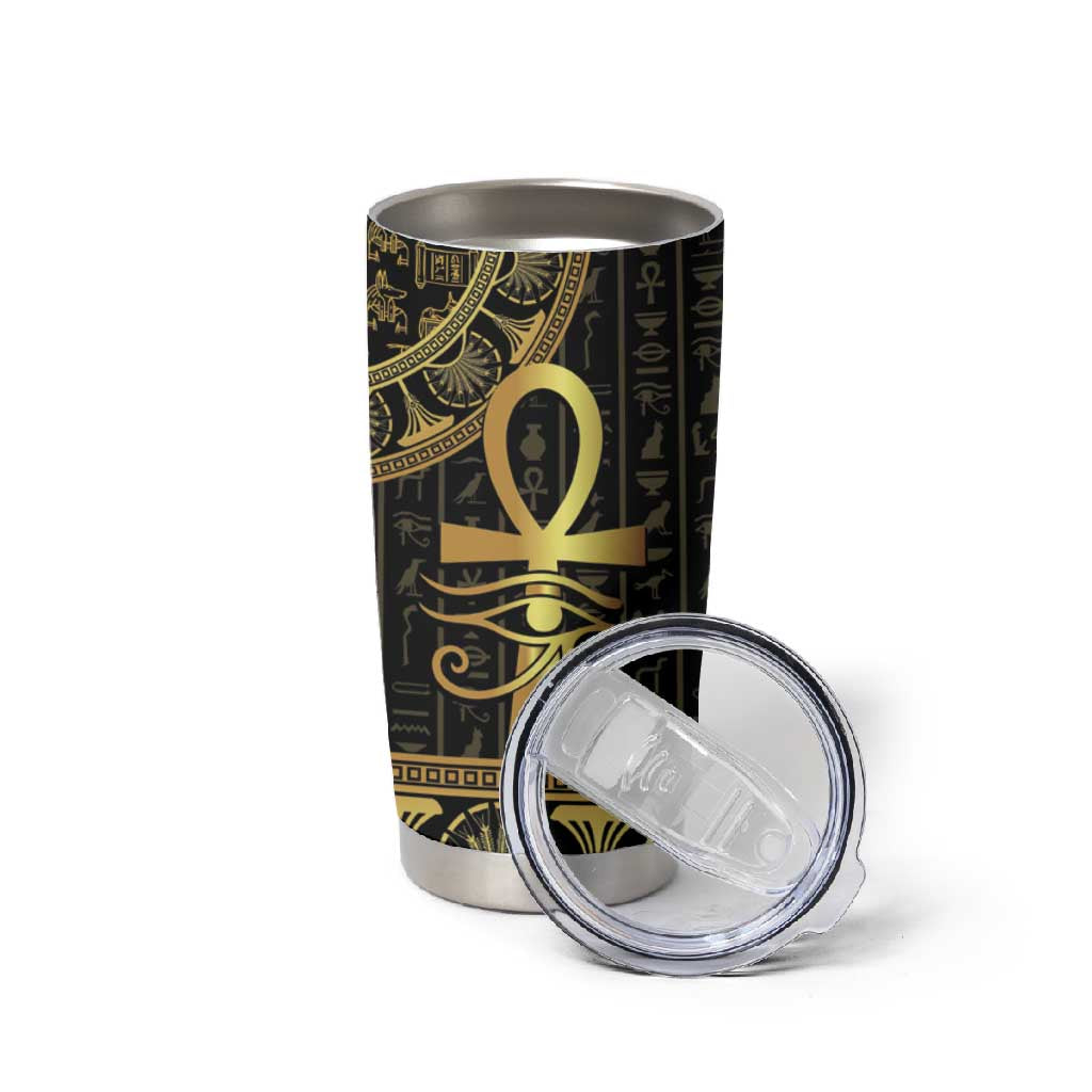 Afro Ancient Egypt Ankh and Eye Of Horus Tumbler Cup Egyptian Hieroglyphs LT14