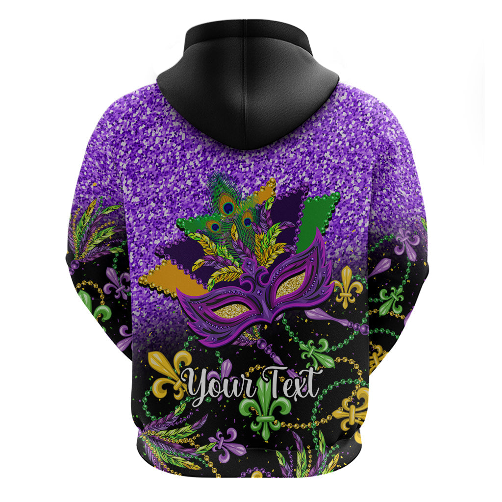 Personalised Mardi Gras Hoodie Carnival Mask Happy Fat Tuesday LT14