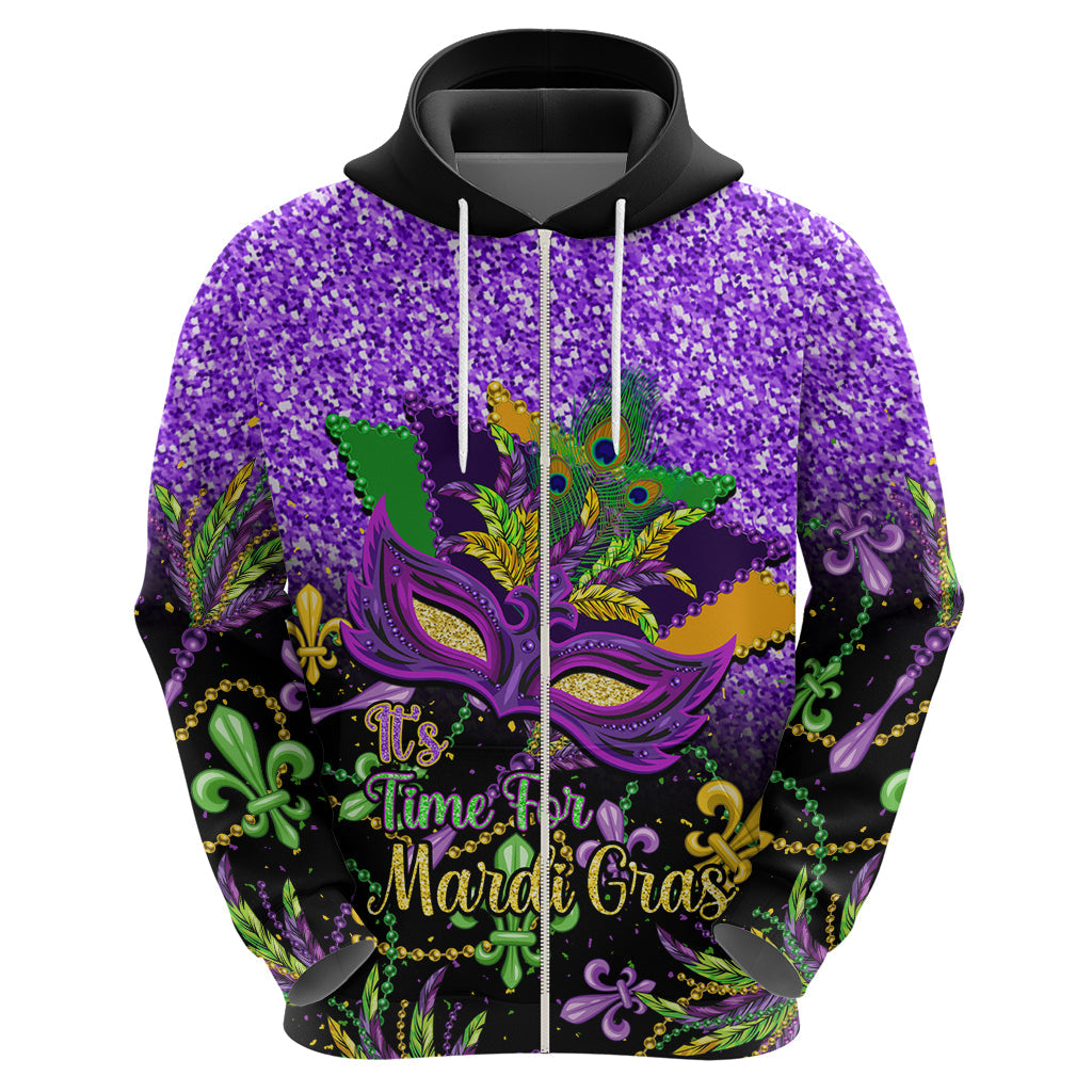 Personalised Mardi Gras Hoodie Carnival Mask Happy Fat Tuesday LT14